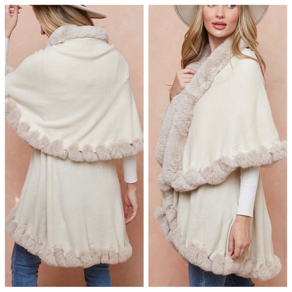 Absolutely Fabulous Faux Fur Trim Cardigan Jacket - Picture 4 of 5